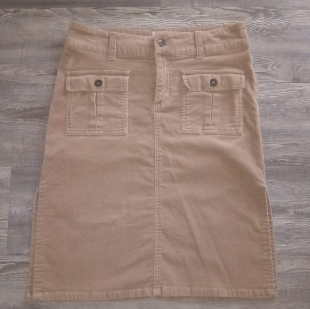 Moe Tan Courduroy Pencil Skirt